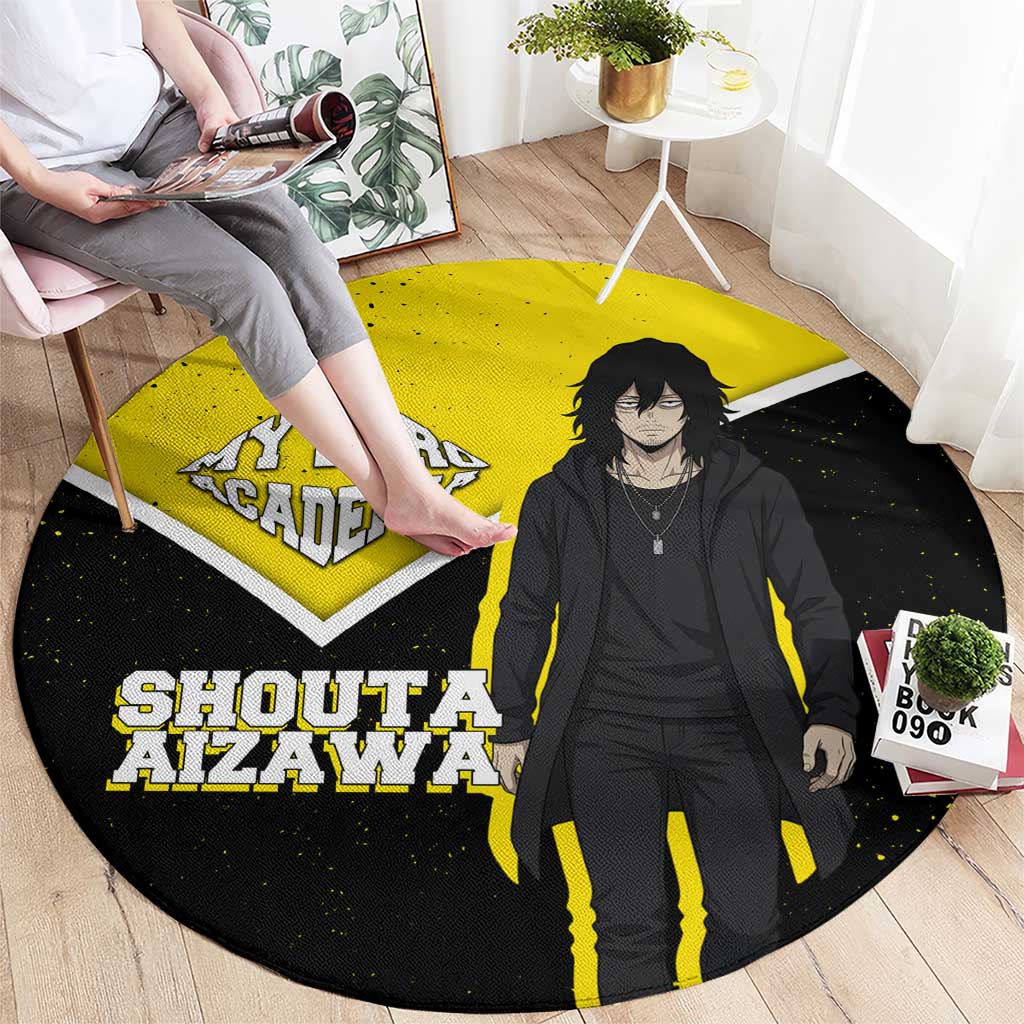 Shouta Aizawa My Hero Academia Round Carpet Anime Grunge Splatter Graphic Style
