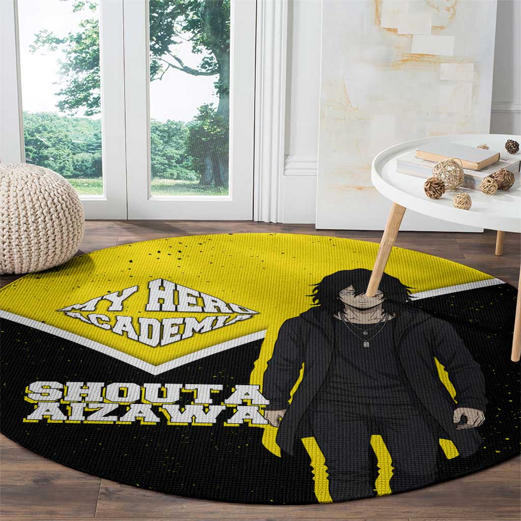 Shouta Aizawa My Hero Academia Round Carpet Anime Grunge Splatter Graphic Style