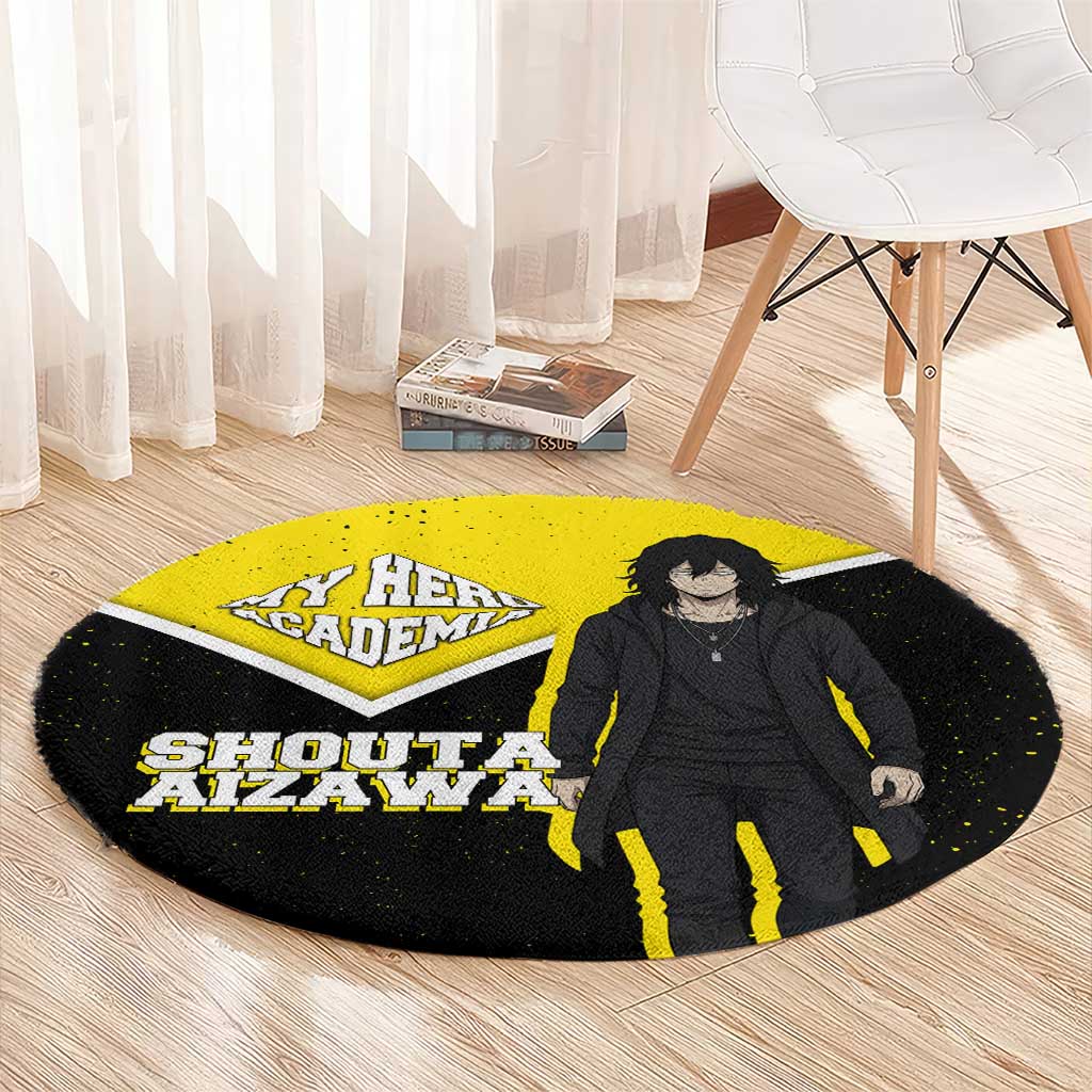 Shouta Aizawa My Hero Academia Round Carpet Anime Grunge Splatter Graphic Style