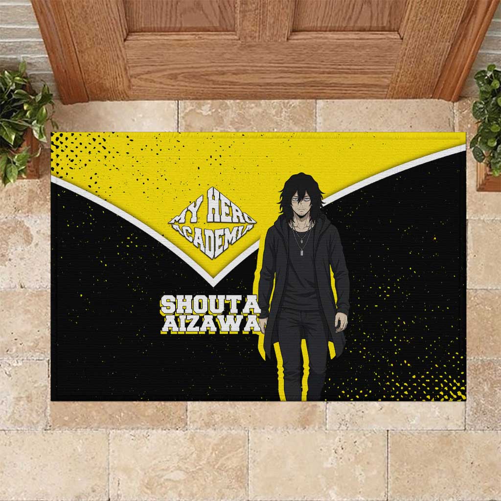 Shouta Aizawa My Hero Academia Rubber Doormat Anime Grunge Splatter Graphic Style