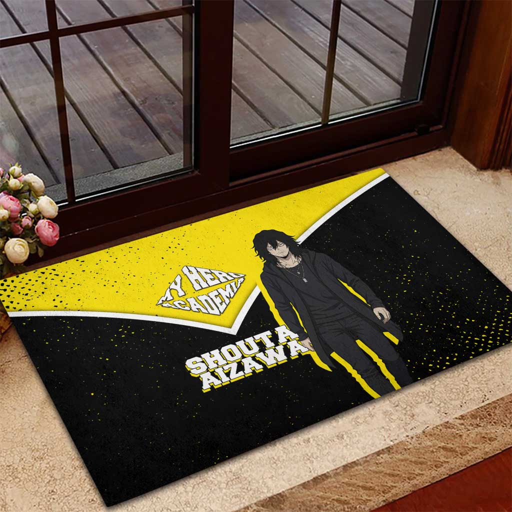Shouta Aizawa My Hero Academia Rubber Doormat Anime Grunge Splatter Graphic Style