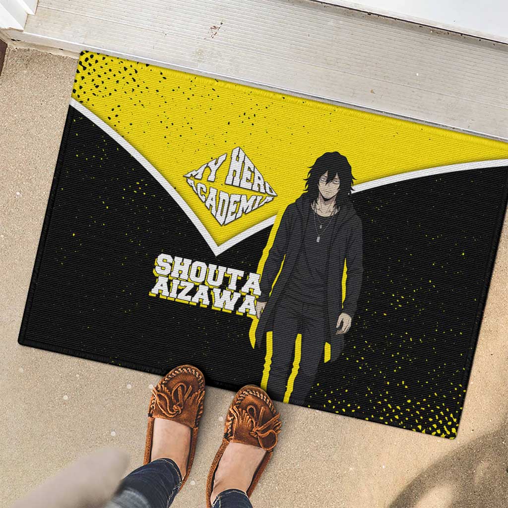 Shouta Aizawa My Hero Academia Rubber Doormat Anime Grunge Splatter Graphic Style