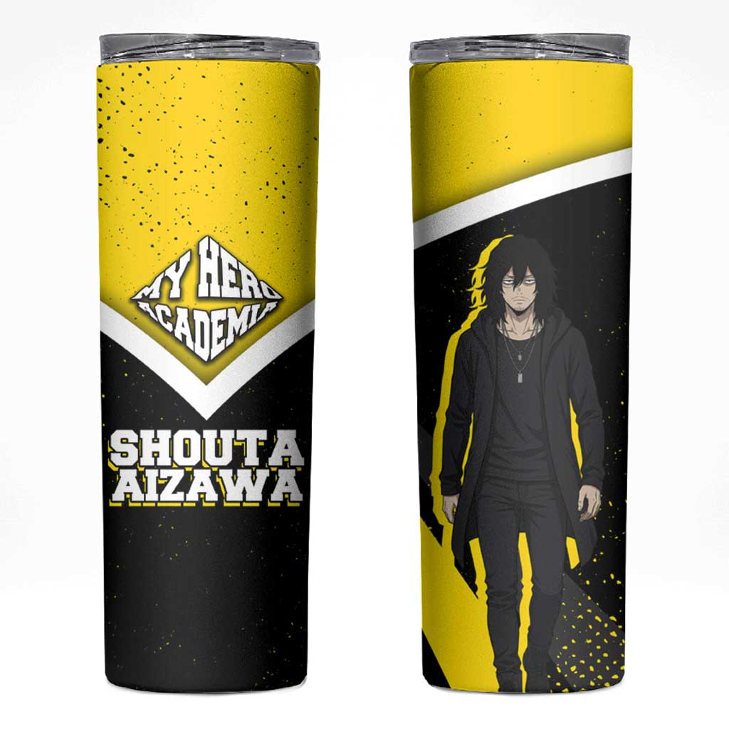 Shouta Aizawa My Hero Academia Skinny Tumbler Anime Grunge Splatter Graphic Style