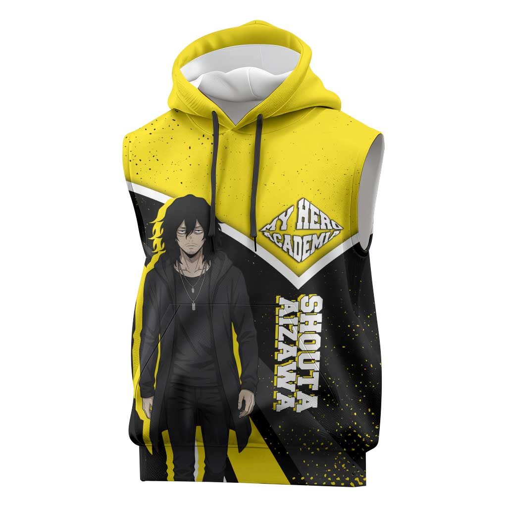 Shouta Aizawa My Hero Academia Sleeveless Hoodie Anime Grunge Splatter Graphic Style