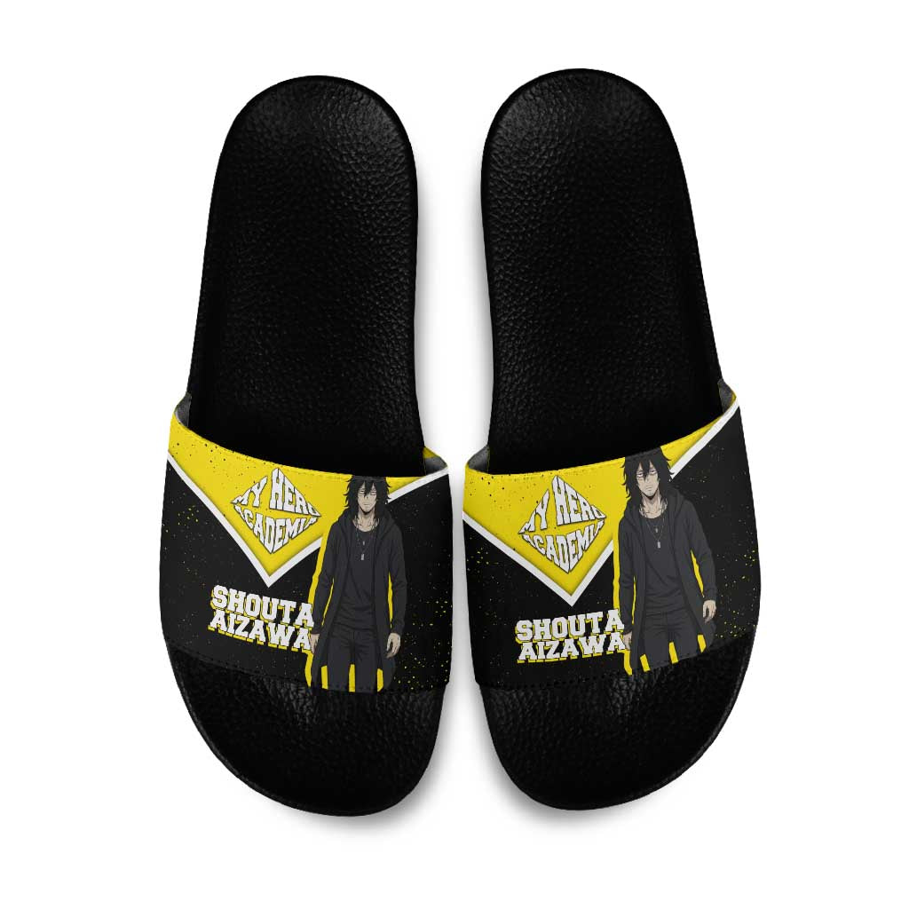 Shouta Aizawa My Hero Academia Slide Sandals Anime Grunge Splatter Graphic Style