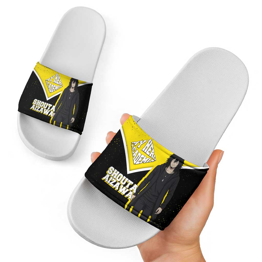 Shouta Aizawa My Hero Academia Slide Sandals Anime Grunge Splatter Graphic Style