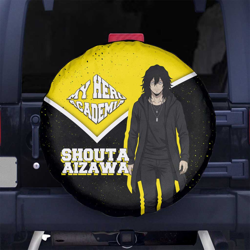 Shouta Aizawa My Hero Academia Spare Tire Cover Anime Grunge Splatter Graphic Style