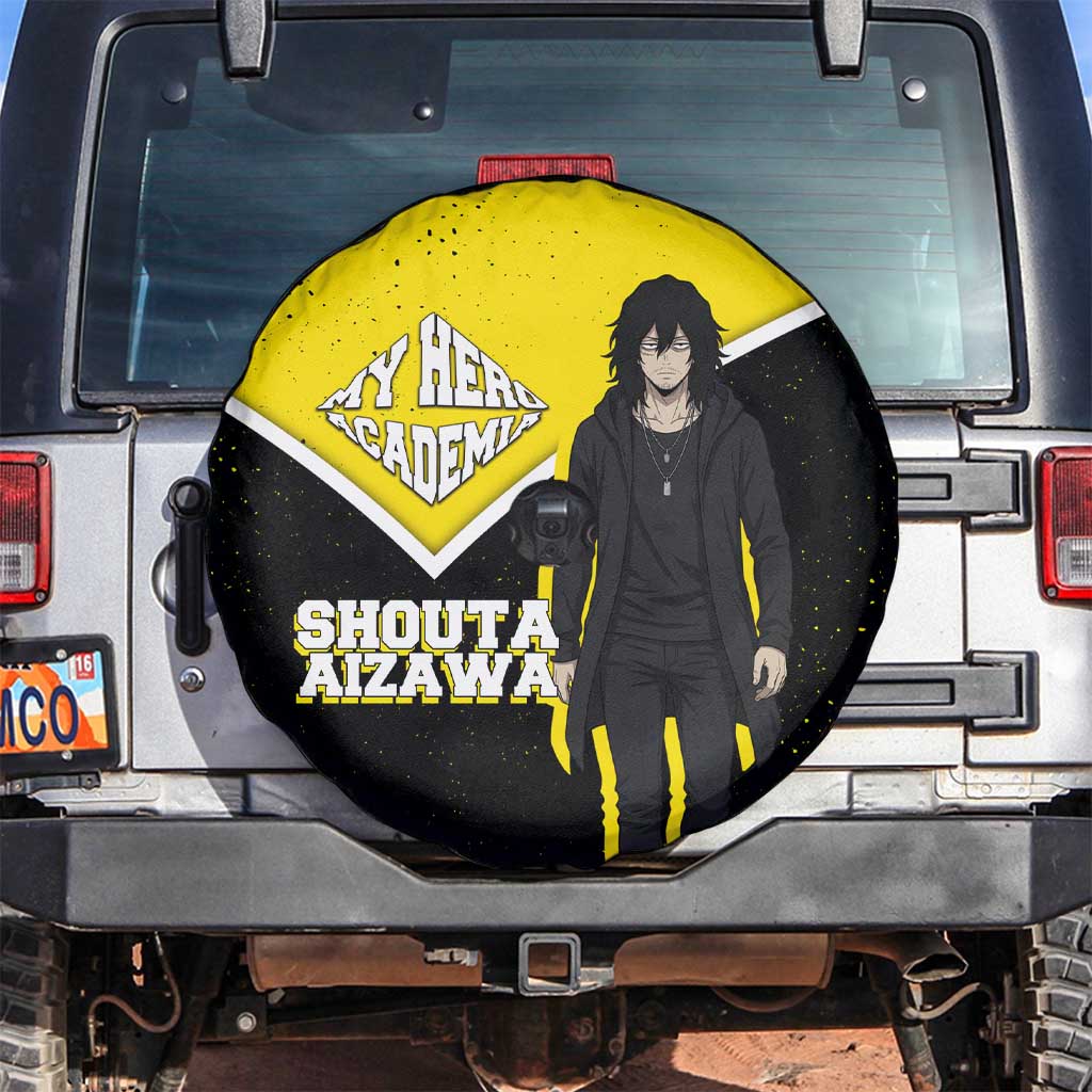 Shouta Aizawa My Hero Academia Spare Tire Cover Anime Grunge Splatter Graphic Style