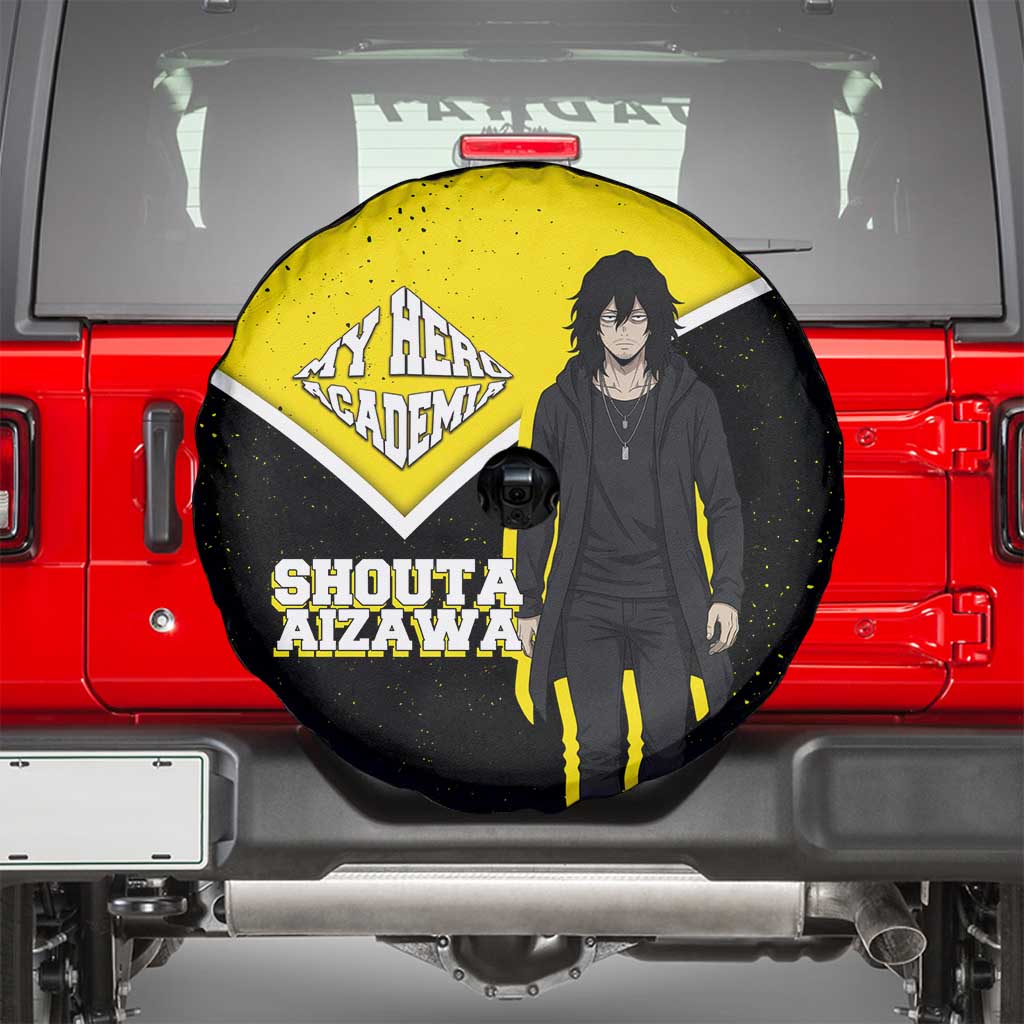 Shouta Aizawa My Hero Academia Spare Tire Cover Anime Grunge Splatter Graphic Style