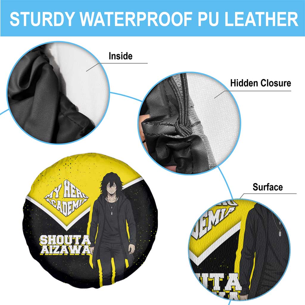 Shouta Aizawa My Hero Academia Spare Tire Cover Anime Grunge Splatter Graphic Style