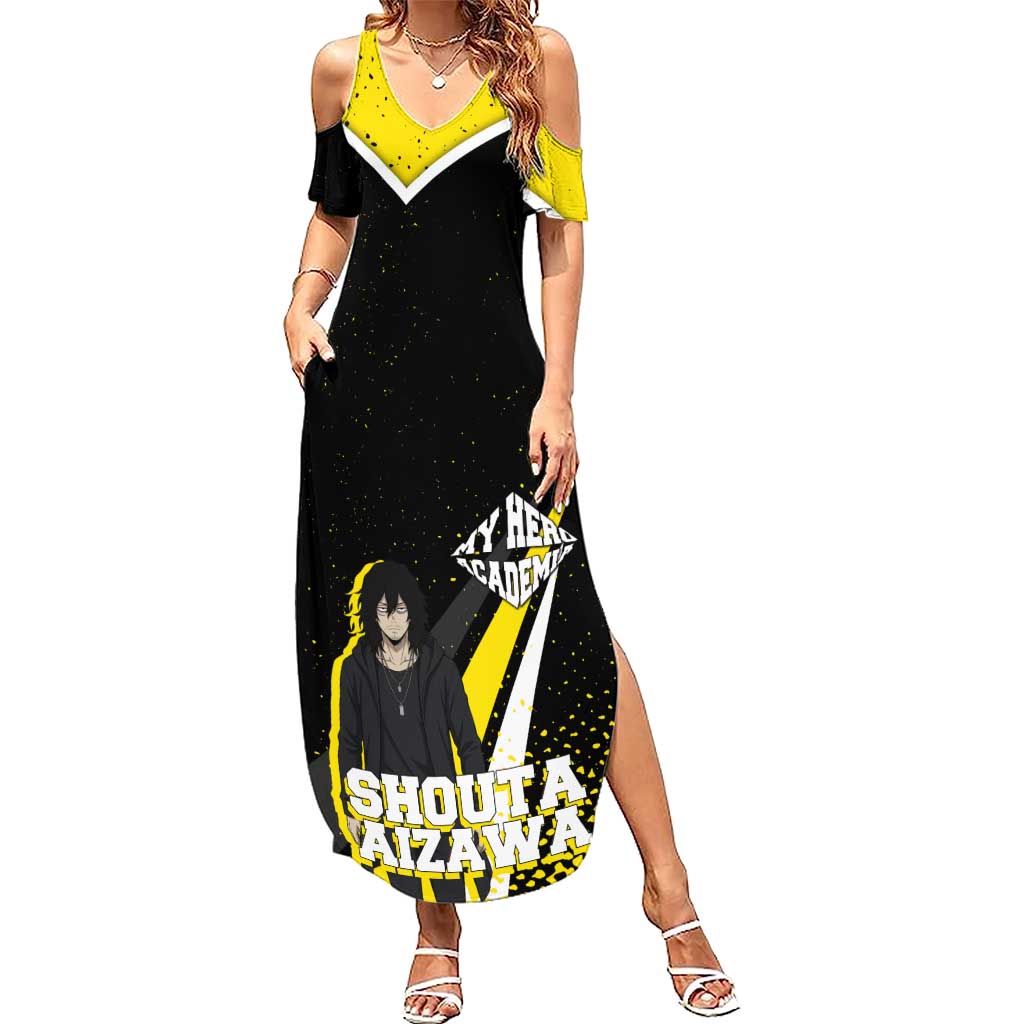 Shouta Aizawa My Hero Academia Summer Maxi Dress Anime Grunge Splatter Graphic Style