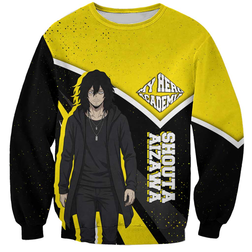 Shouta Aizawa My Hero Academia Sweatshirt Anime Grunge Splatter Graphic Style