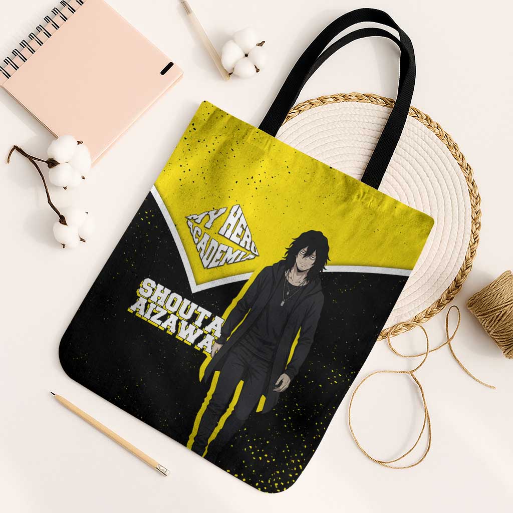 Shouta Aizawa My Hero Academia Tote Bag Anime Grunge Splatter Graphic Style