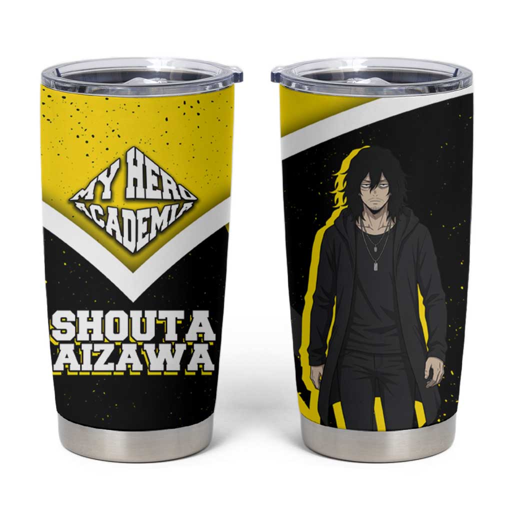 Shouta Aizawa My Hero Academia Tumbler Cup Anime Grunge Splatter Graphic Style