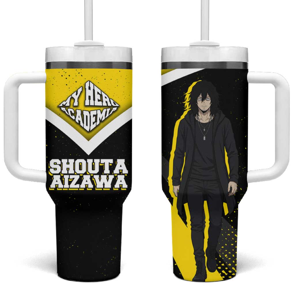 Shouta Aizawa My Hero Academia Tumbler With Handle Anime Grunge Splatter Graphic Style