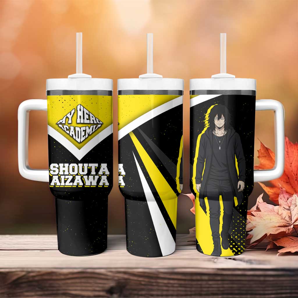 Shouta Aizawa My Hero Academia Tumbler With Handle Anime Grunge Splatter Graphic Style