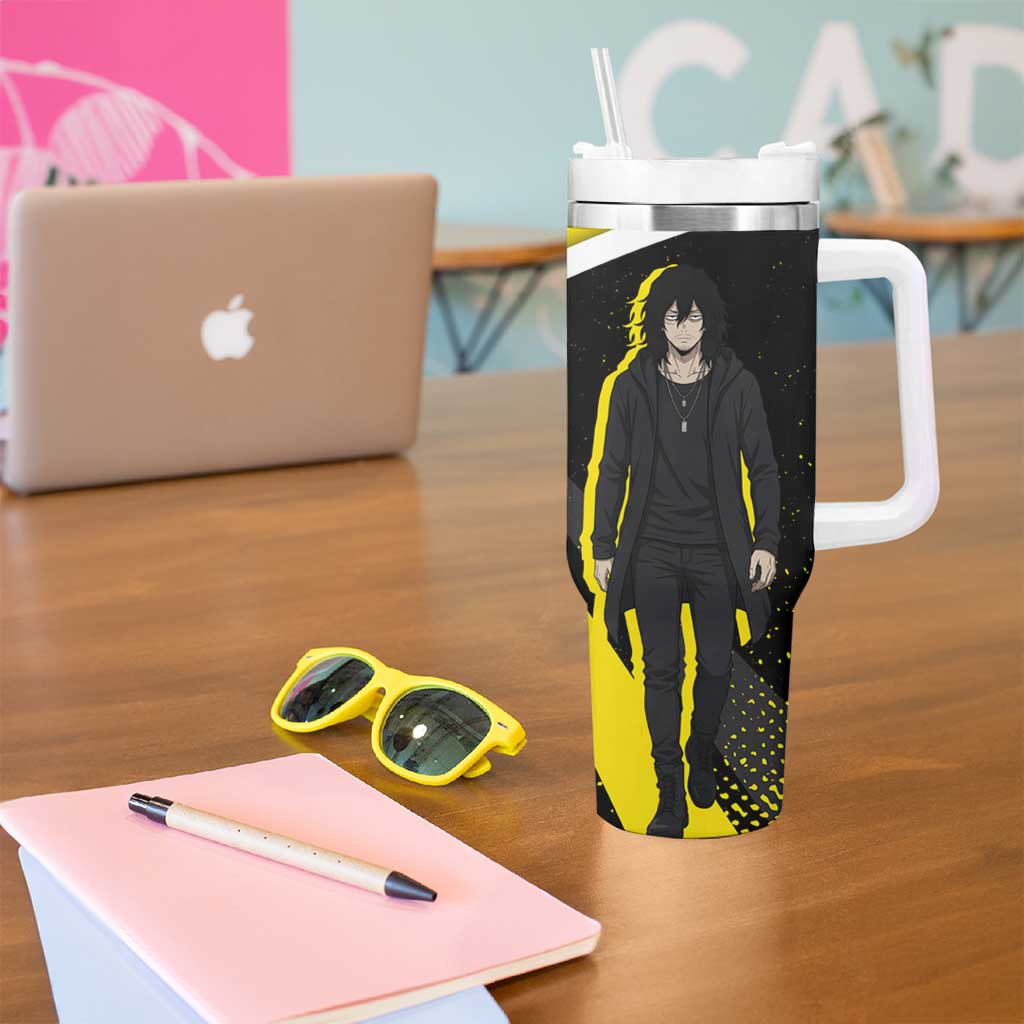 Shouta Aizawa My Hero Academia Tumbler With Handle Anime Grunge Splatter Graphic Style
