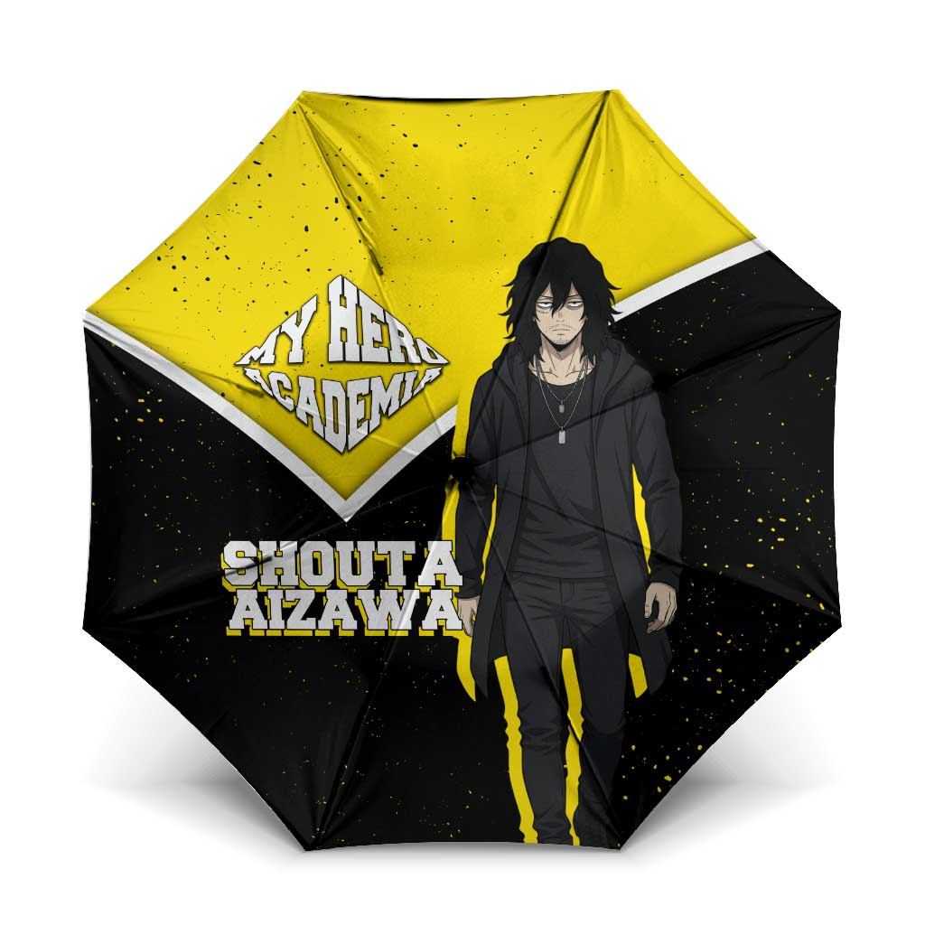 Shouta Aizawa My Hero Academia Umbrella Anime Grunge Splatter Graphic Style