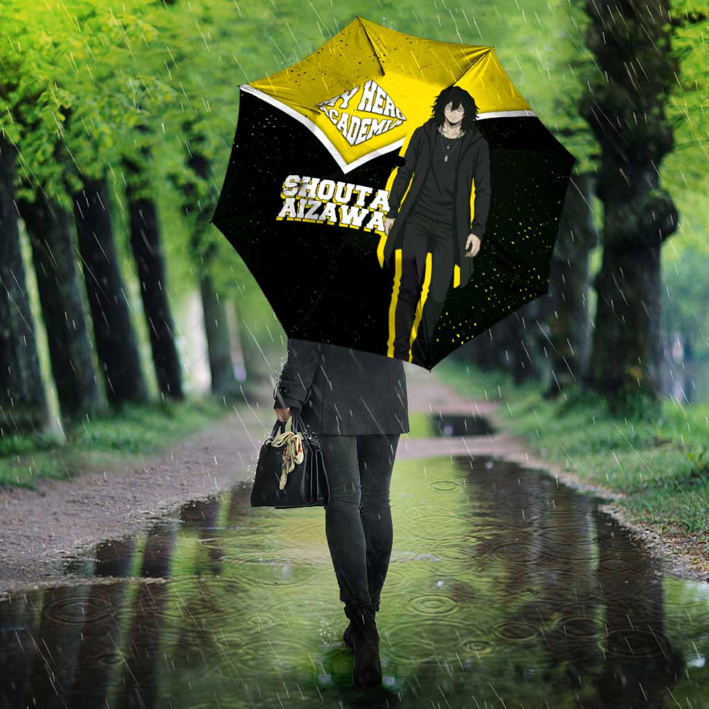 Shouta Aizawa My Hero Academia Umbrella Anime Grunge Splatter Graphic Style