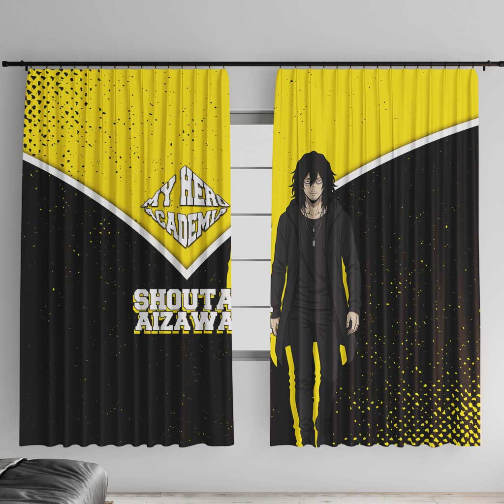 Shouta Aizawa My Hero Academia Window Curtain Anime Grunge Splatter Graphic Style