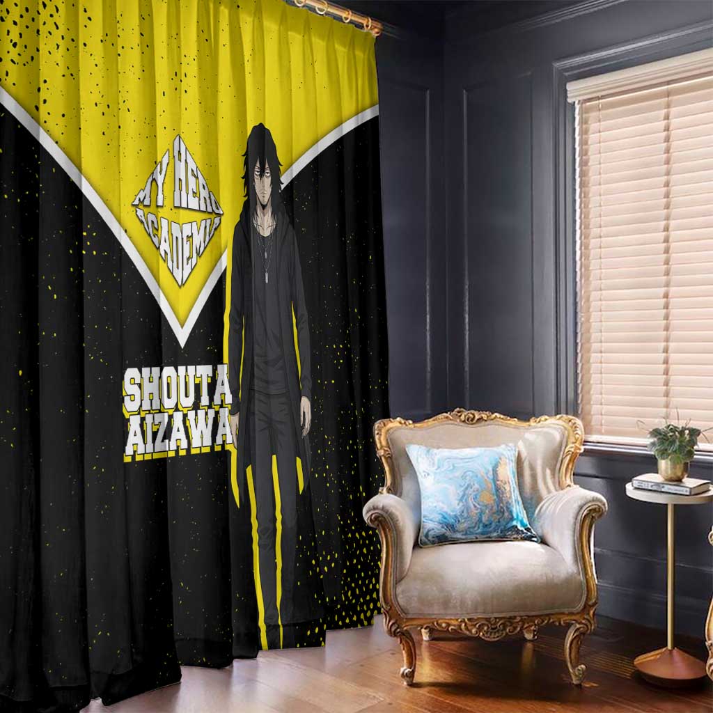 Shouta Aizawa My Hero Academia Window Curtain Anime Grunge Splatter Graphic Style