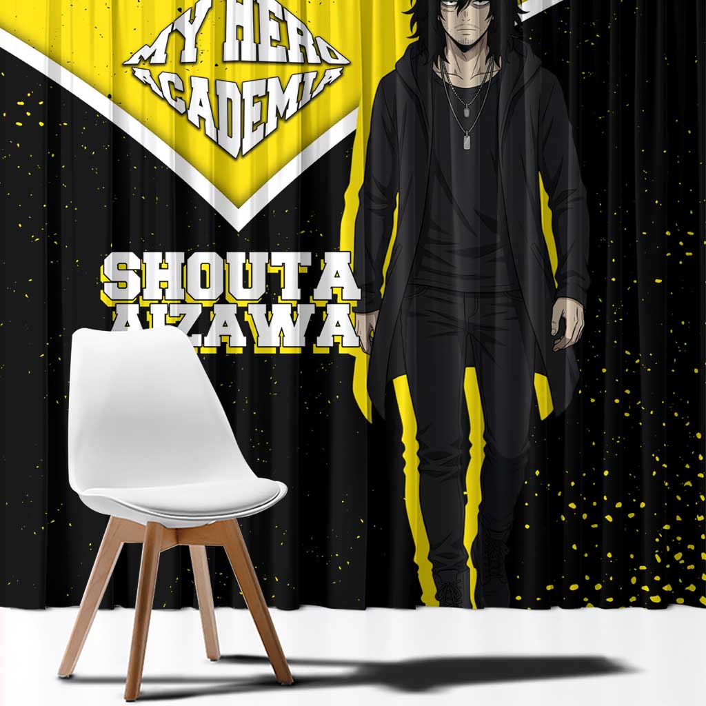 Shouta Aizawa My Hero Academia Window Curtain Anime Grunge Splatter Graphic Style