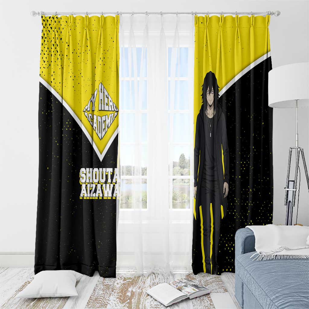 Shouta Aizawa My Hero Academia Window Curtain Anime Grunge Splatter Graphic Style