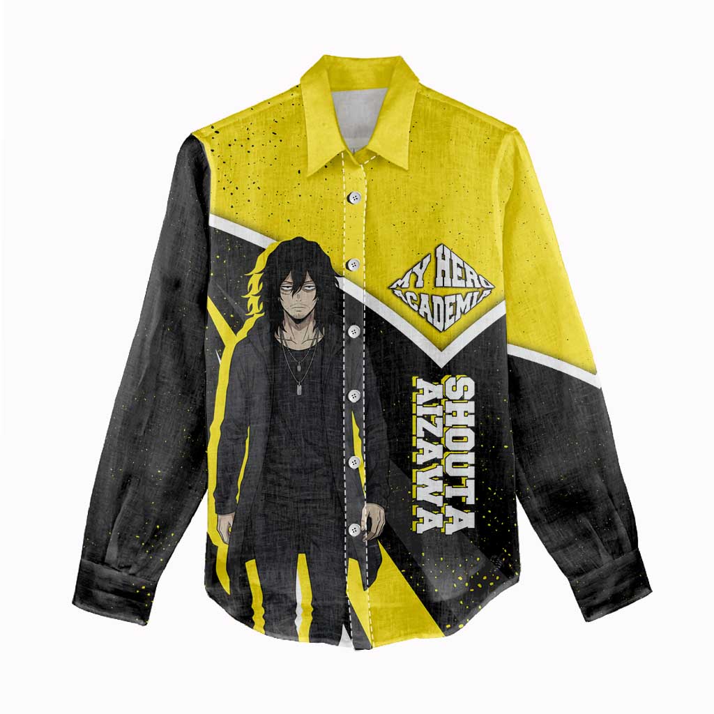 Shouta Aizawa My Hero Academia Women Casual Shirt Anime Grunge Splatter Graphic Style