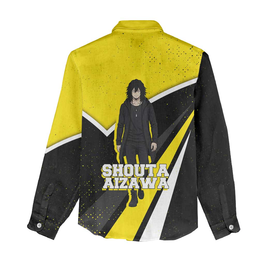 Shouta Aizawa My Hero Academia Women Casual Shirt Anime Grunge Splatter Graphic Style