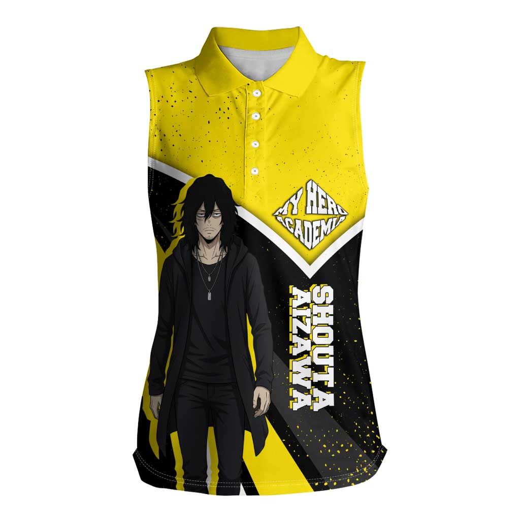 Shouta Aizawa My Hero Academia Women Sleeveless Polo Shirt Anime Grunge Splatter Graphic Style