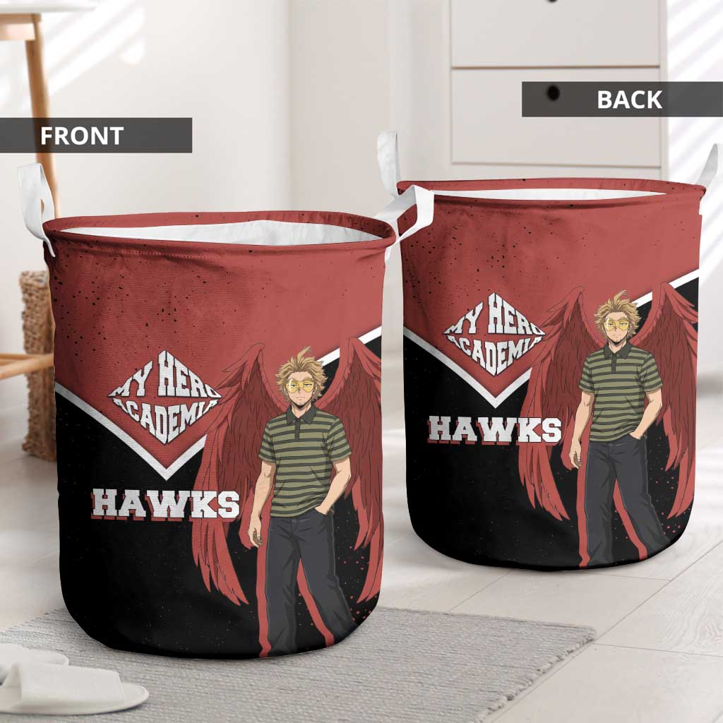 Hawks My Hero Academia Laundry Basket Anime Grunge Splatter Graphic Style