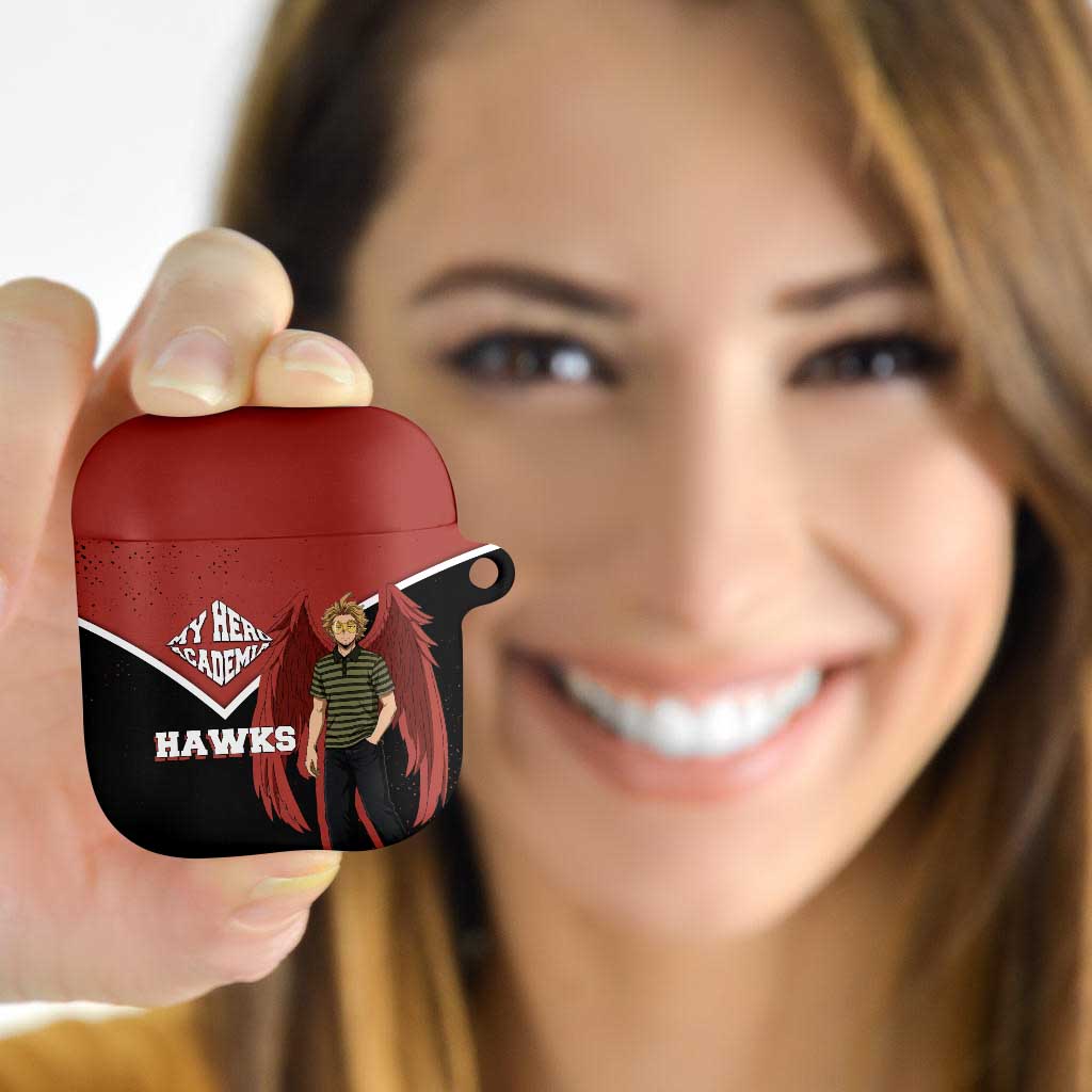 Hawks My Hero Academia AirPods Case Anime Grunge Splatter Graphic Style