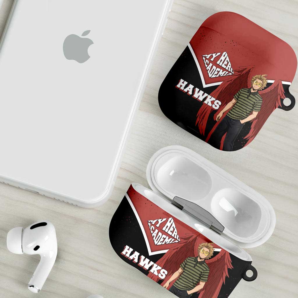 Hawks My Hero Academia AirPods Case Anime Grunge Splatter Graphic Style
