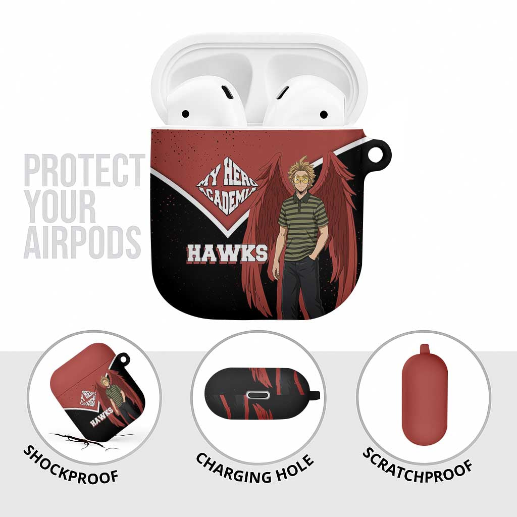 Hawks My Hero Academia AirPods Case Anime Grunge Splatter Graphic Style