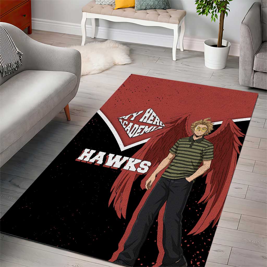 Hawks My Hero Academia Area Rug Anime Grunge Splatter Graphic Style