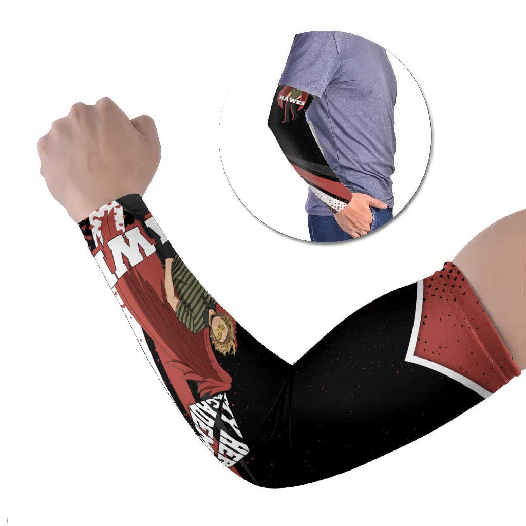 Hawks My Hero Academia Arm Sleeves Anime Grunge Splatter Graphic Style