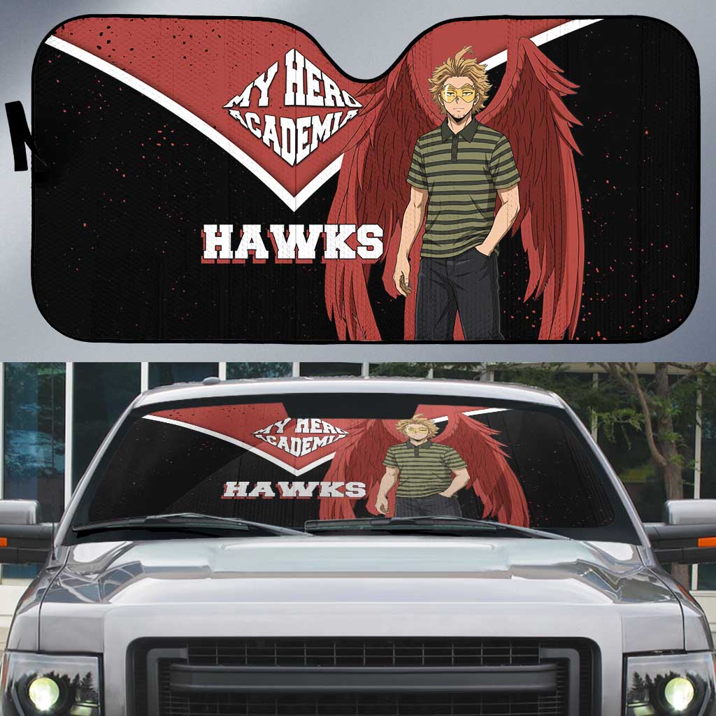 Hawks My Hero Academia Auto Sun Shade Anime Grunge Splatter Graphic Style