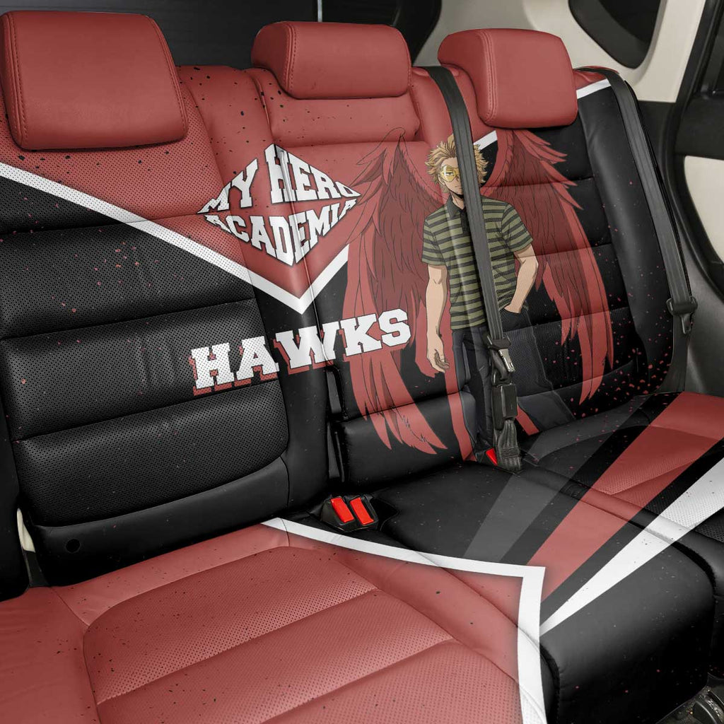 Hawks My Hero Academia Back Car Seat Cover Anime Grunge Splatter Graphic Style