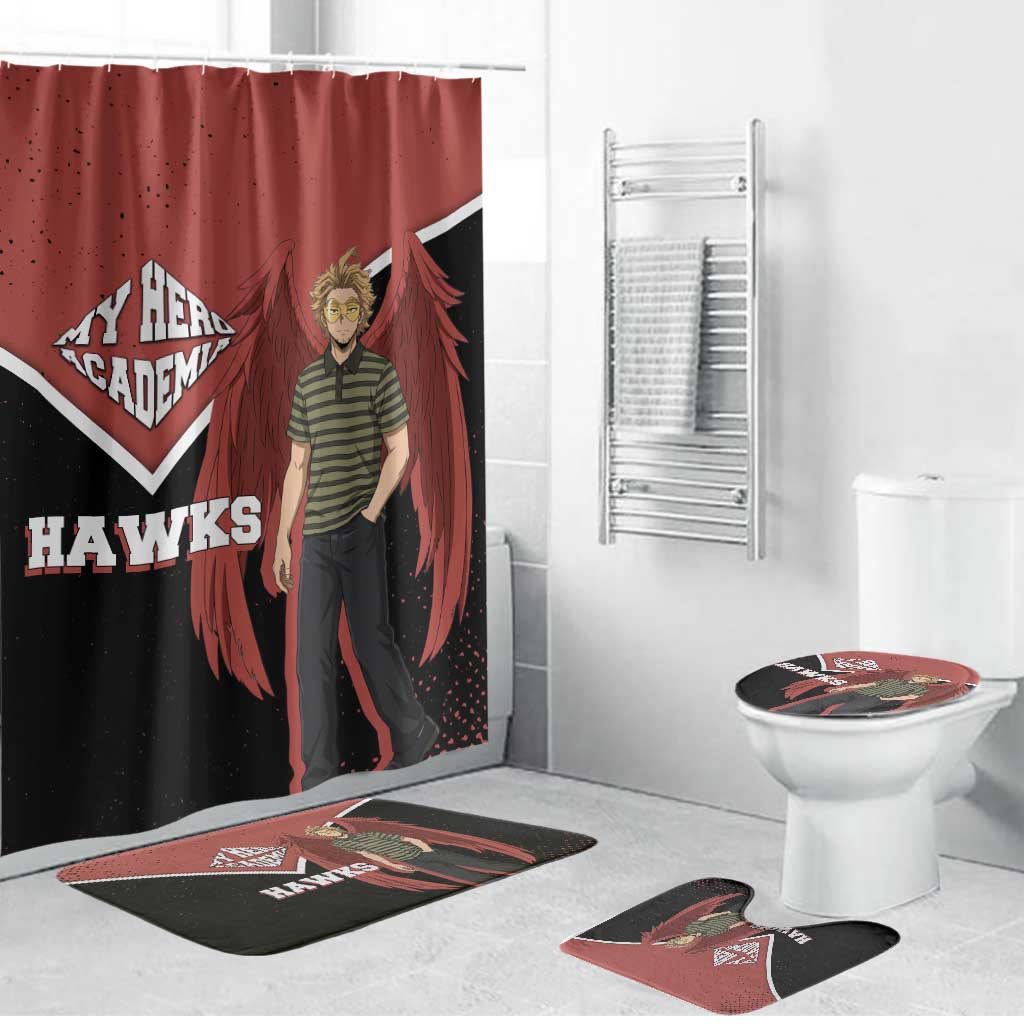 Hawks My Hero Academia Bathroom Set Anime Grunge Splatter Graphic Style