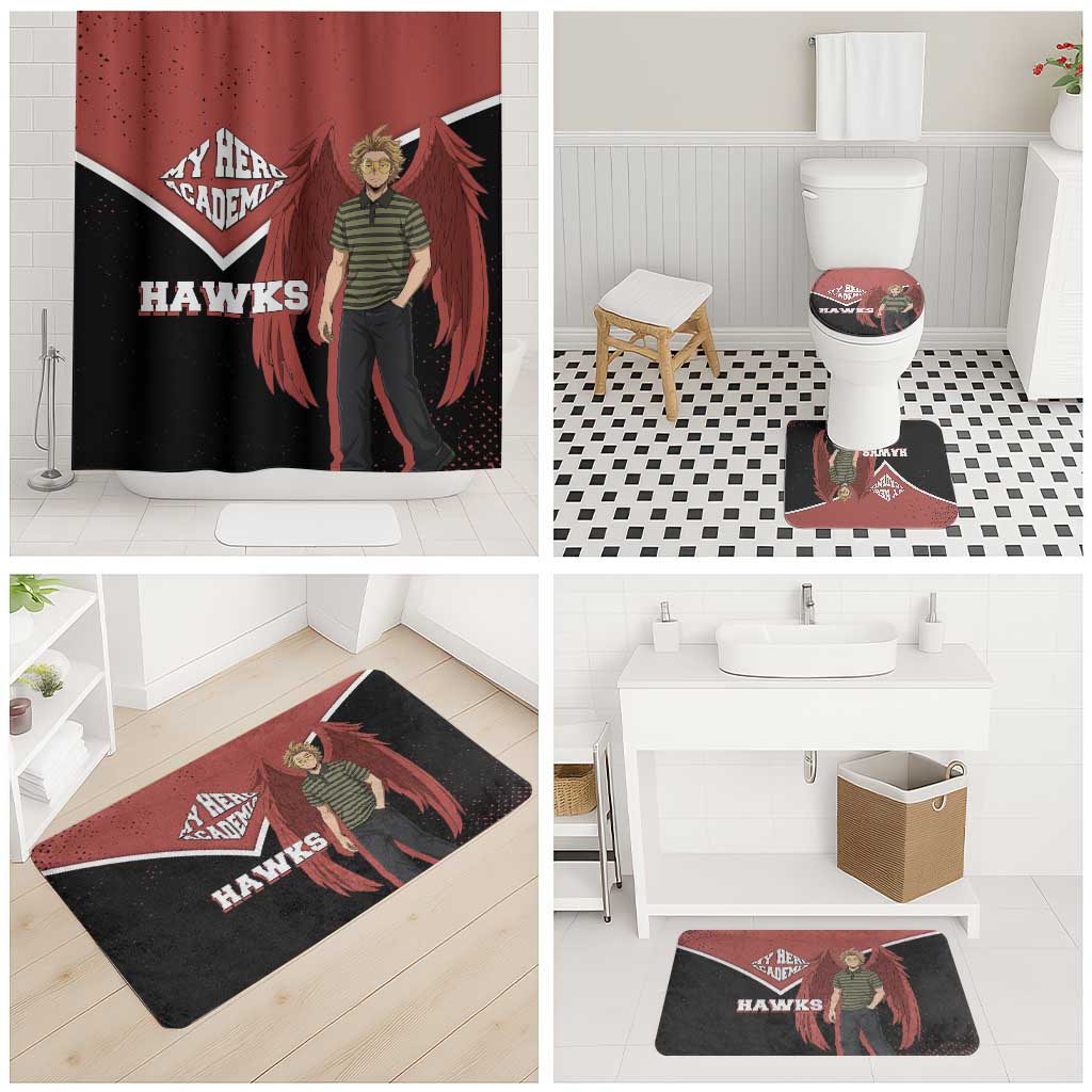 Hawks My Hero Academia Bathroom Set Anime Grunge Splatter Graphic Style