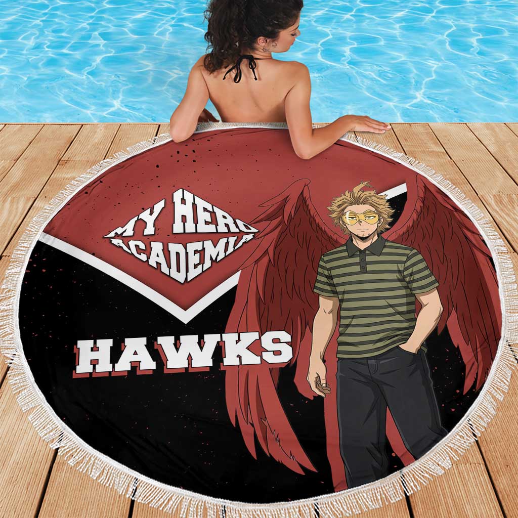 Hawks My Hero Academia Beach Blanket Anime Grunge Splatter Graphic Style