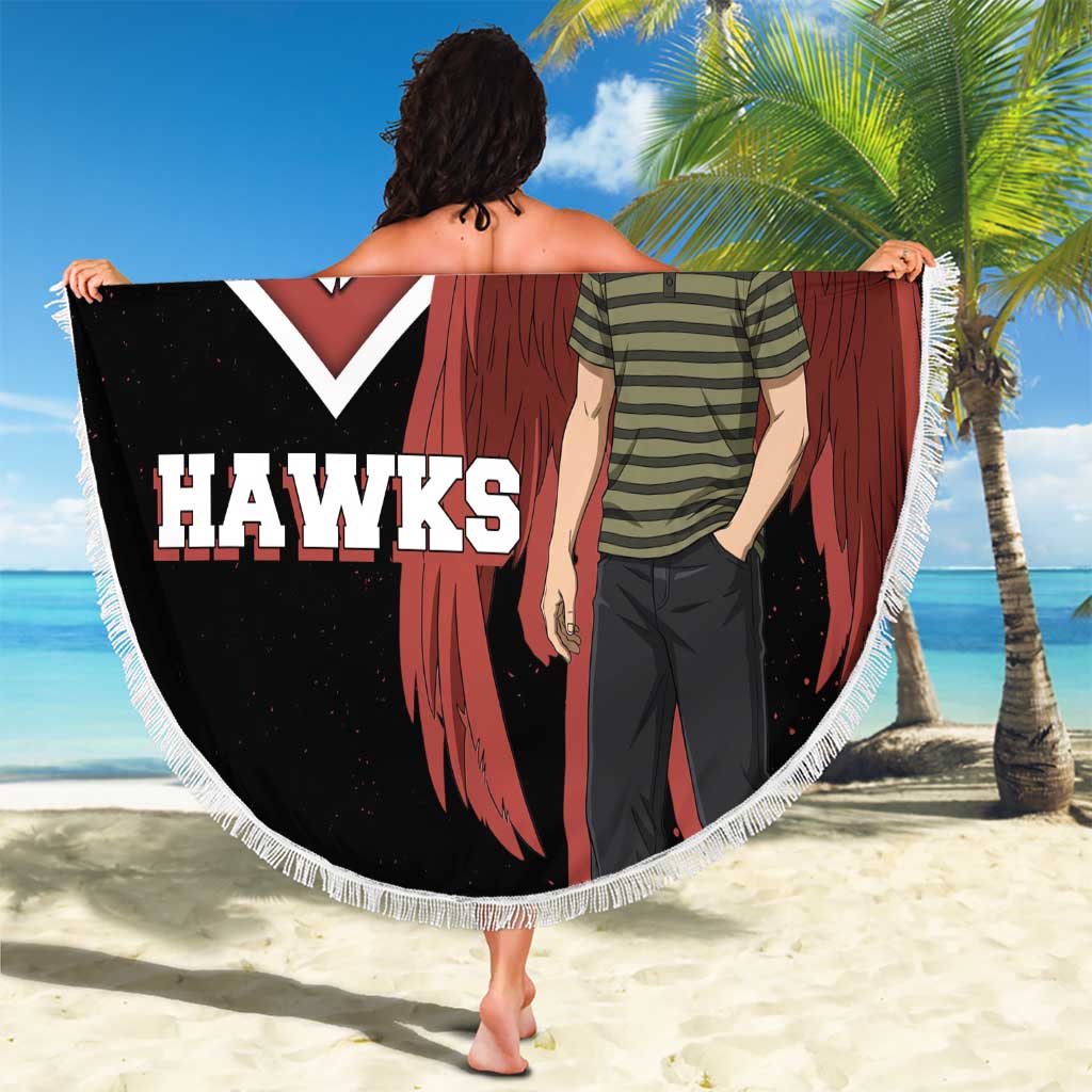 Hawks My Hero Academia Beach Blanket Anime Grunge Splatter Graphic Style
