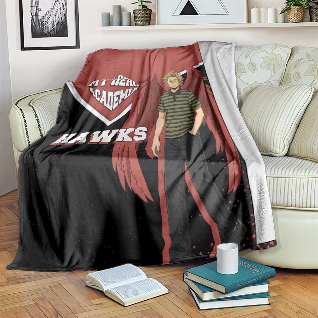 Hawks My Hero Academia Blanket Anime Grunge Splatter Graphic Style