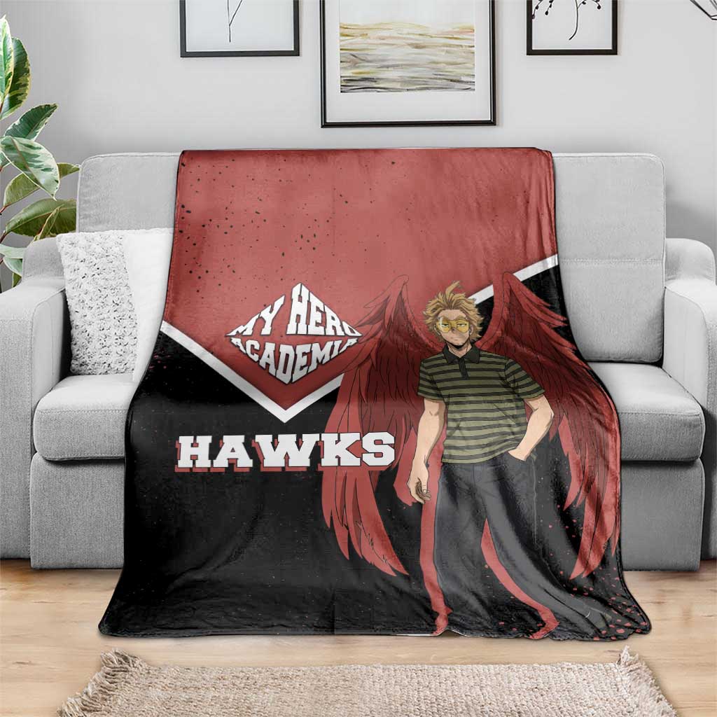 Hawks My Hero Academia Blanket Anime Grunge Splatter Graphic Style