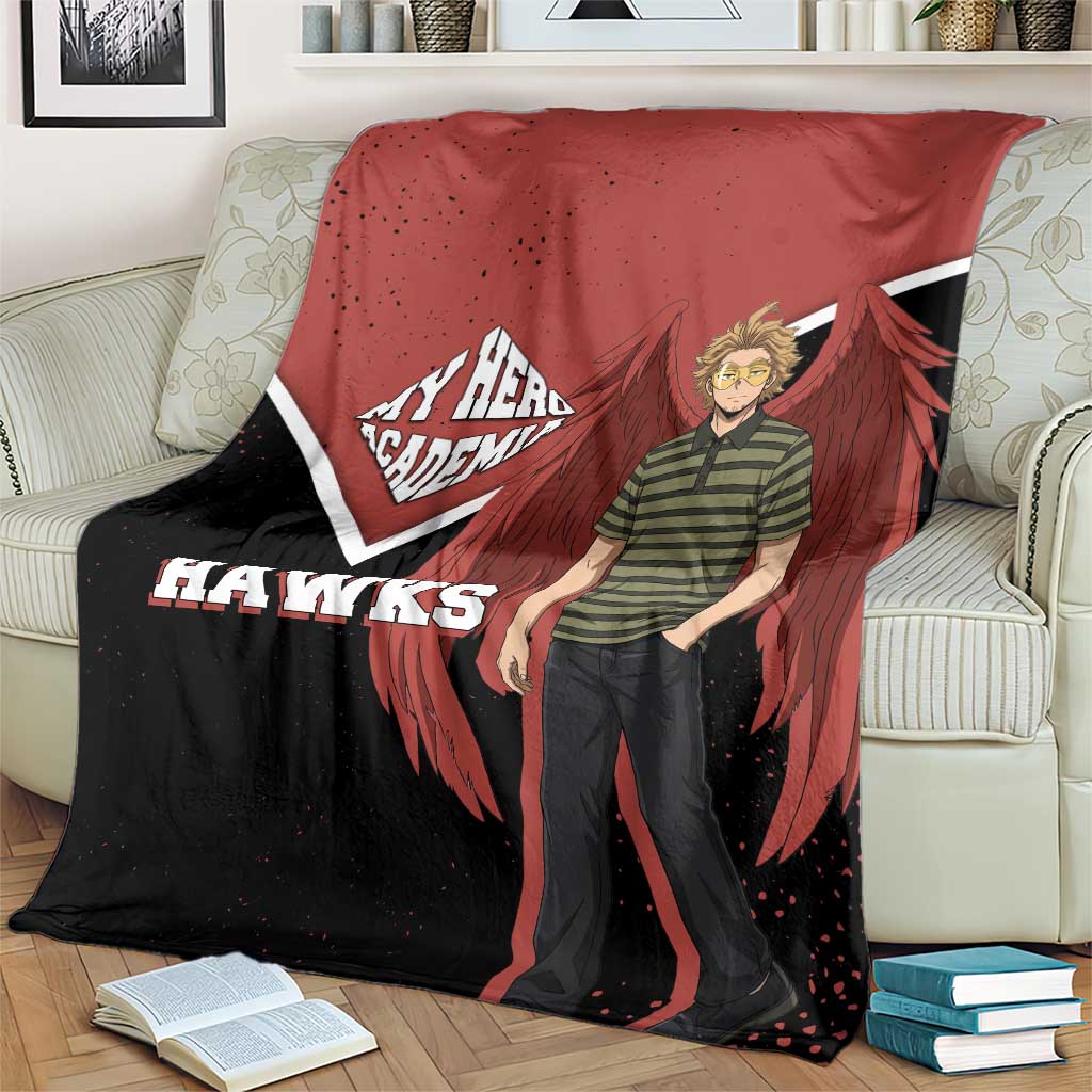 Hawks My Hero Academia Blanket Anime Grunge Splatter Graphic Style