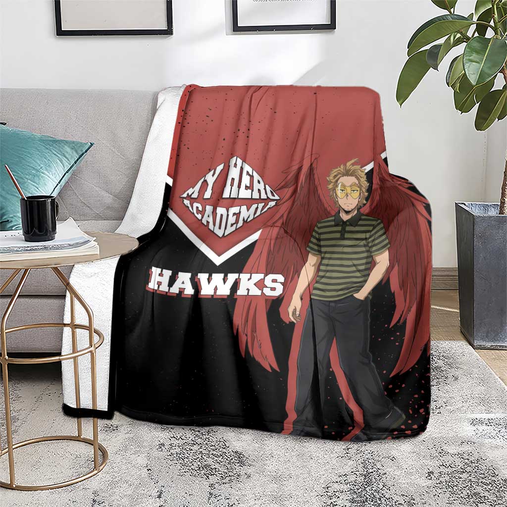 Hawks My Hero Academia Blanket Anime Grunge Splatter Graphic Style