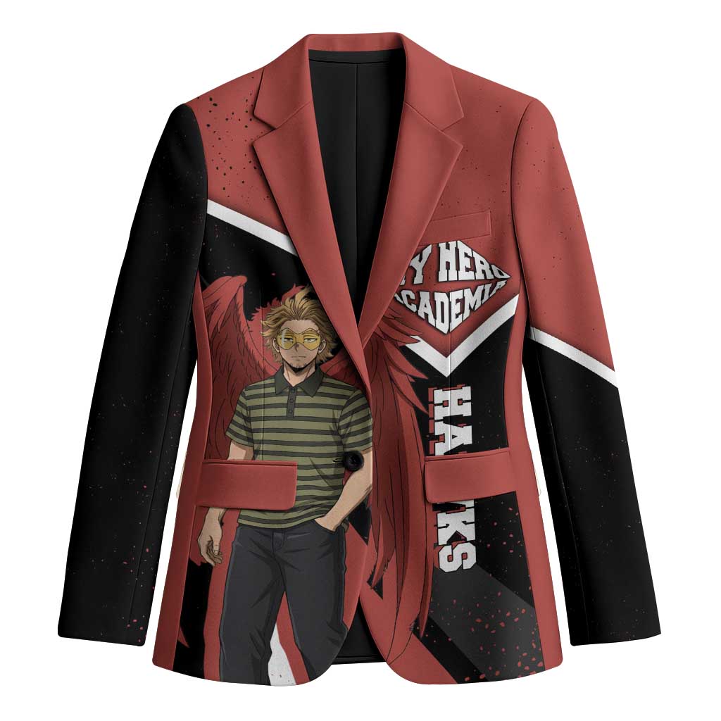 Hawks My Hero Academia Blazer Anime Grunge Splatter Graphic Style