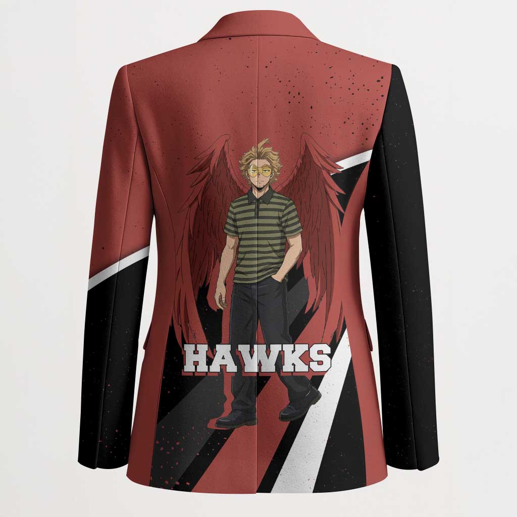 Hawks My Hero Academia Blazer Anime Grunge Splatter Graphic Style