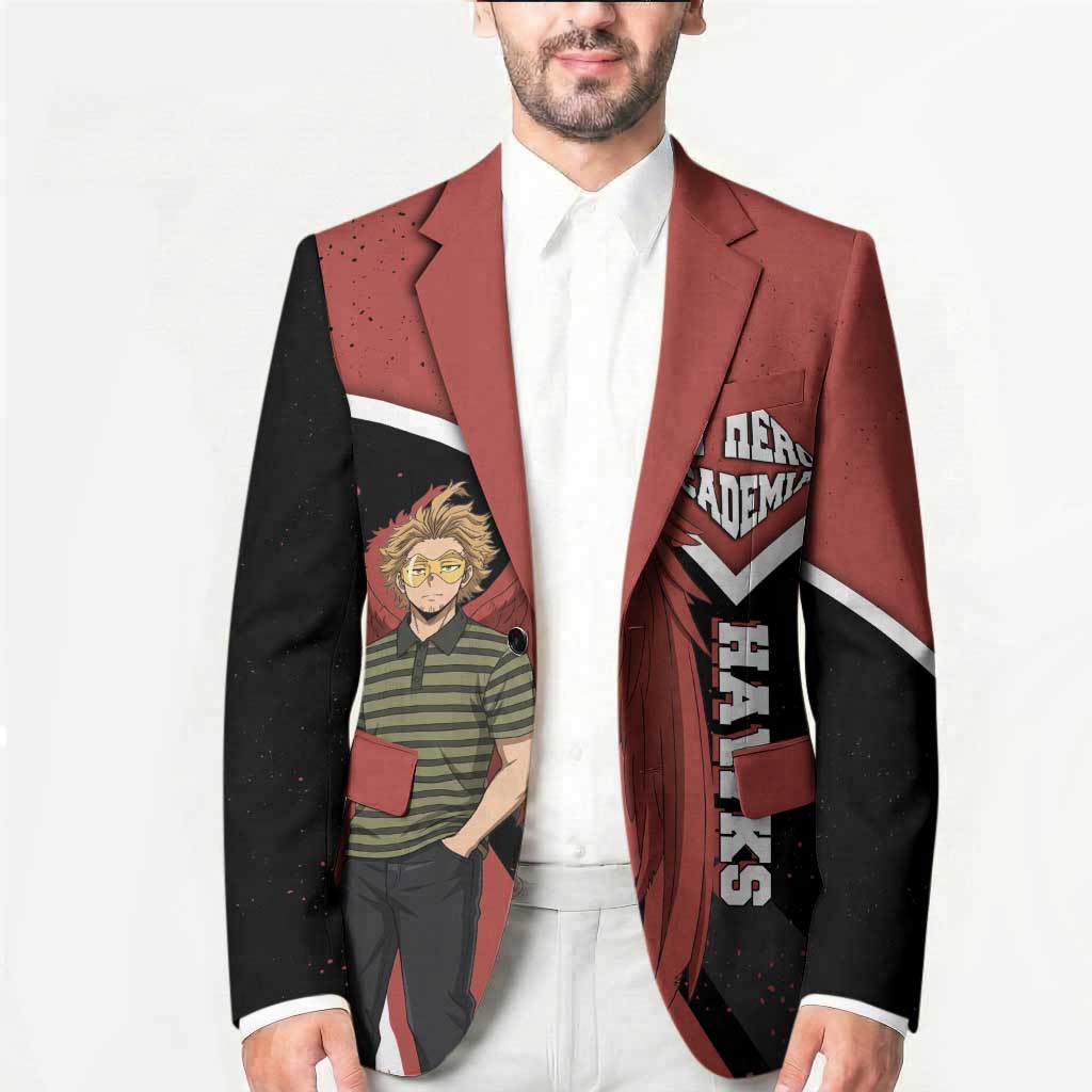Hawks My Hero Academia Blazer Anime Grunge Splatter Graphic Style
