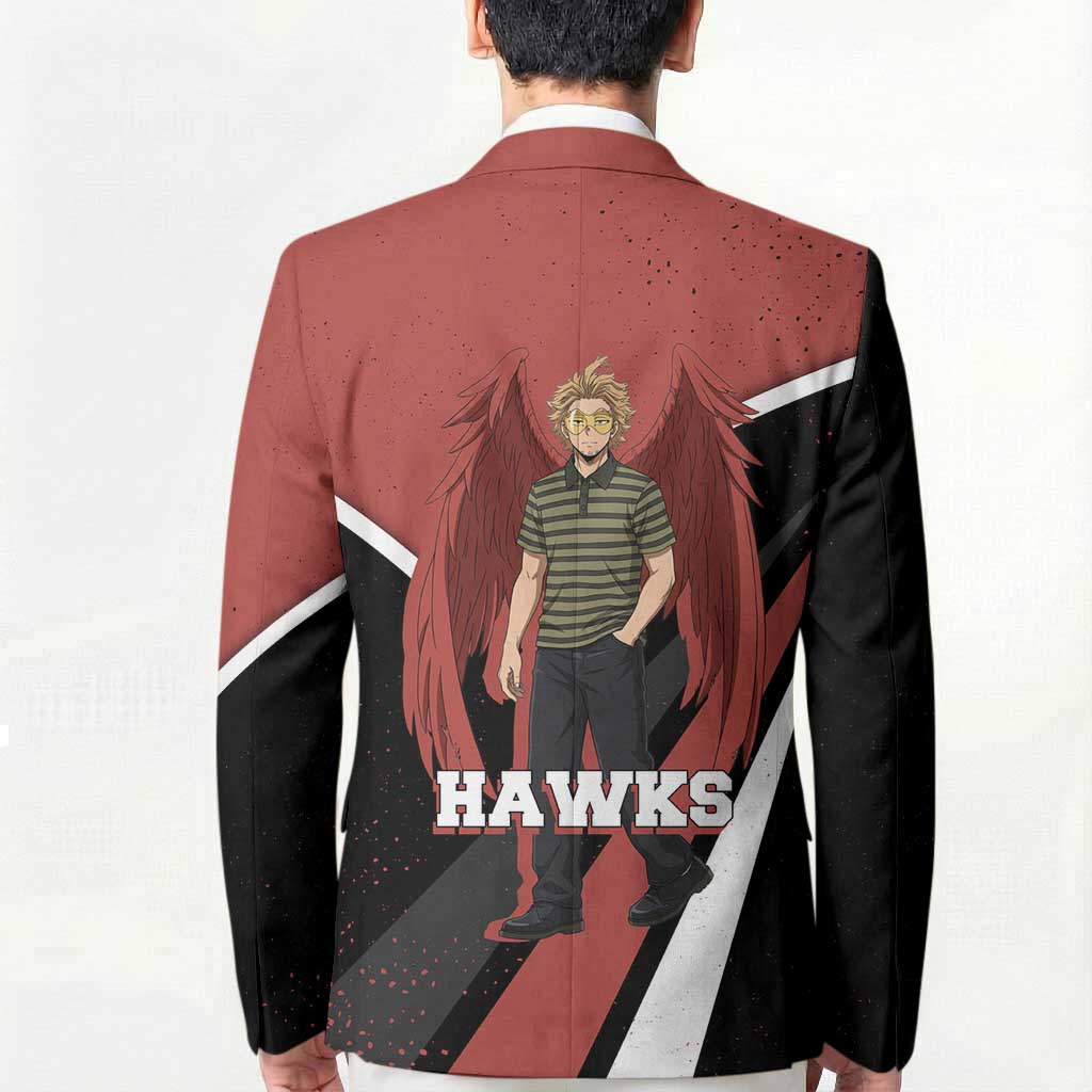 Hawks My Hero Academia Blazer Anime Grunge Splatter Graphic Style